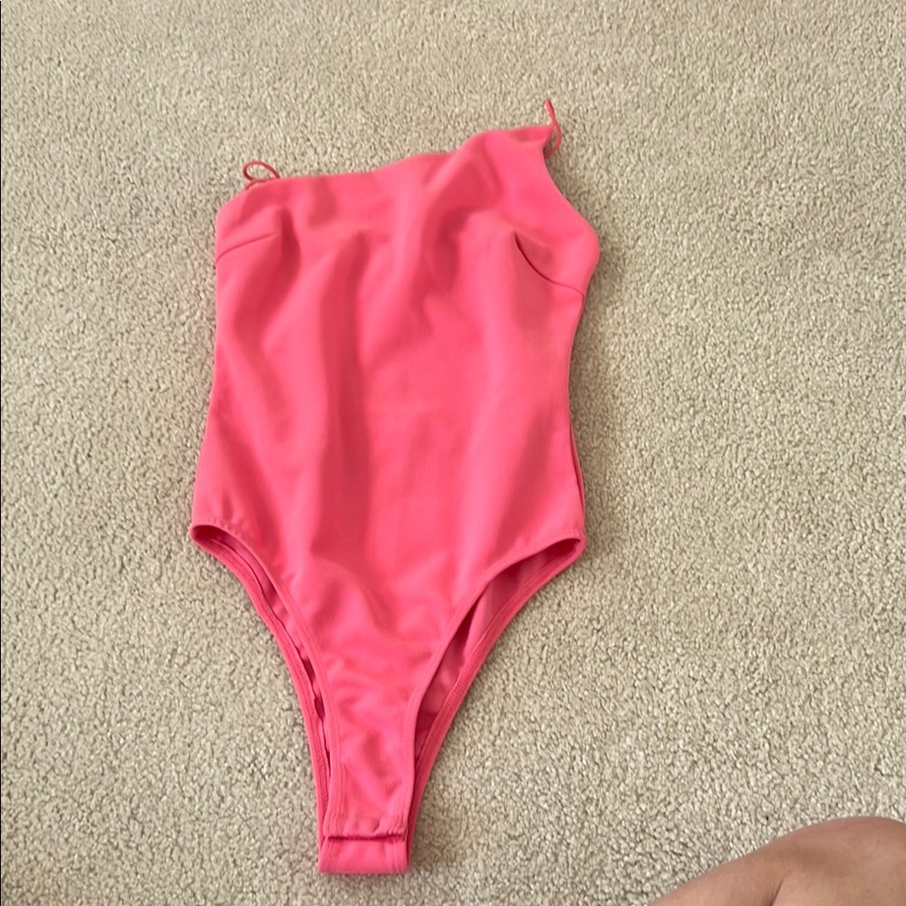 Bright Pink One-Shoulder Bodysuit